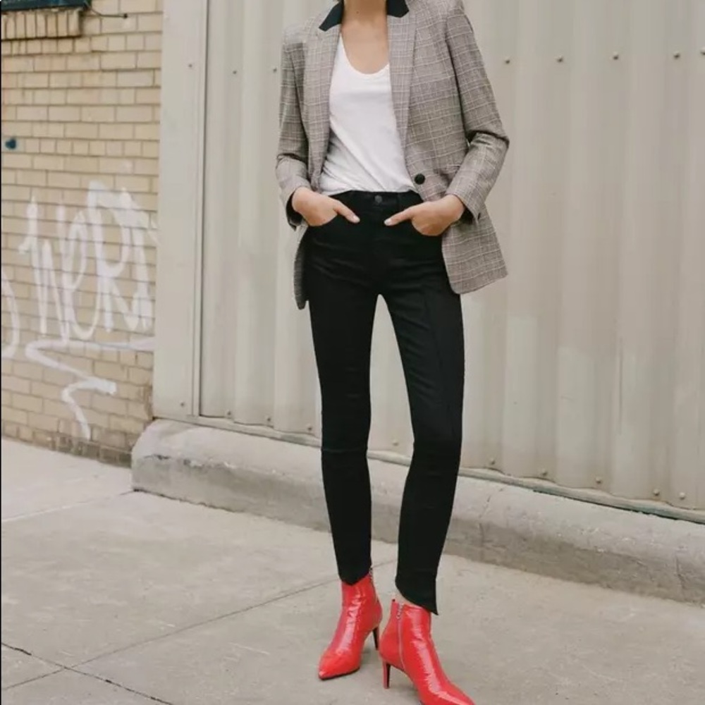 Rag & Bone high rise ankle black skinny jeans